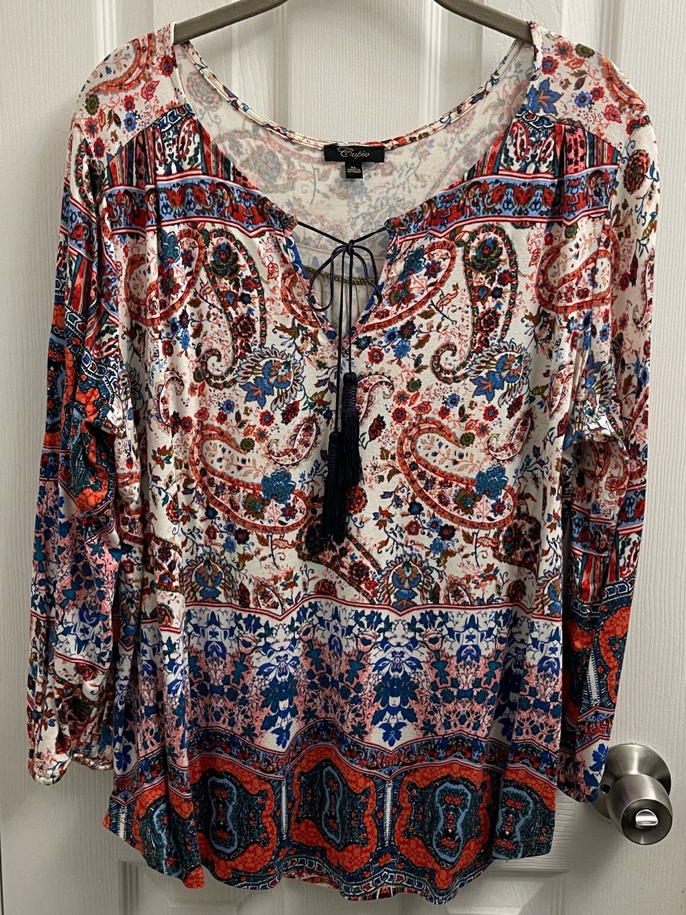 Cupio Multicolor Paisley Tie-Front Tunic